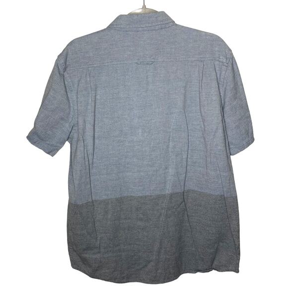 Element Men's Button Down Short Sleeve Denim Shirt Size Large - Picture 2 of 5